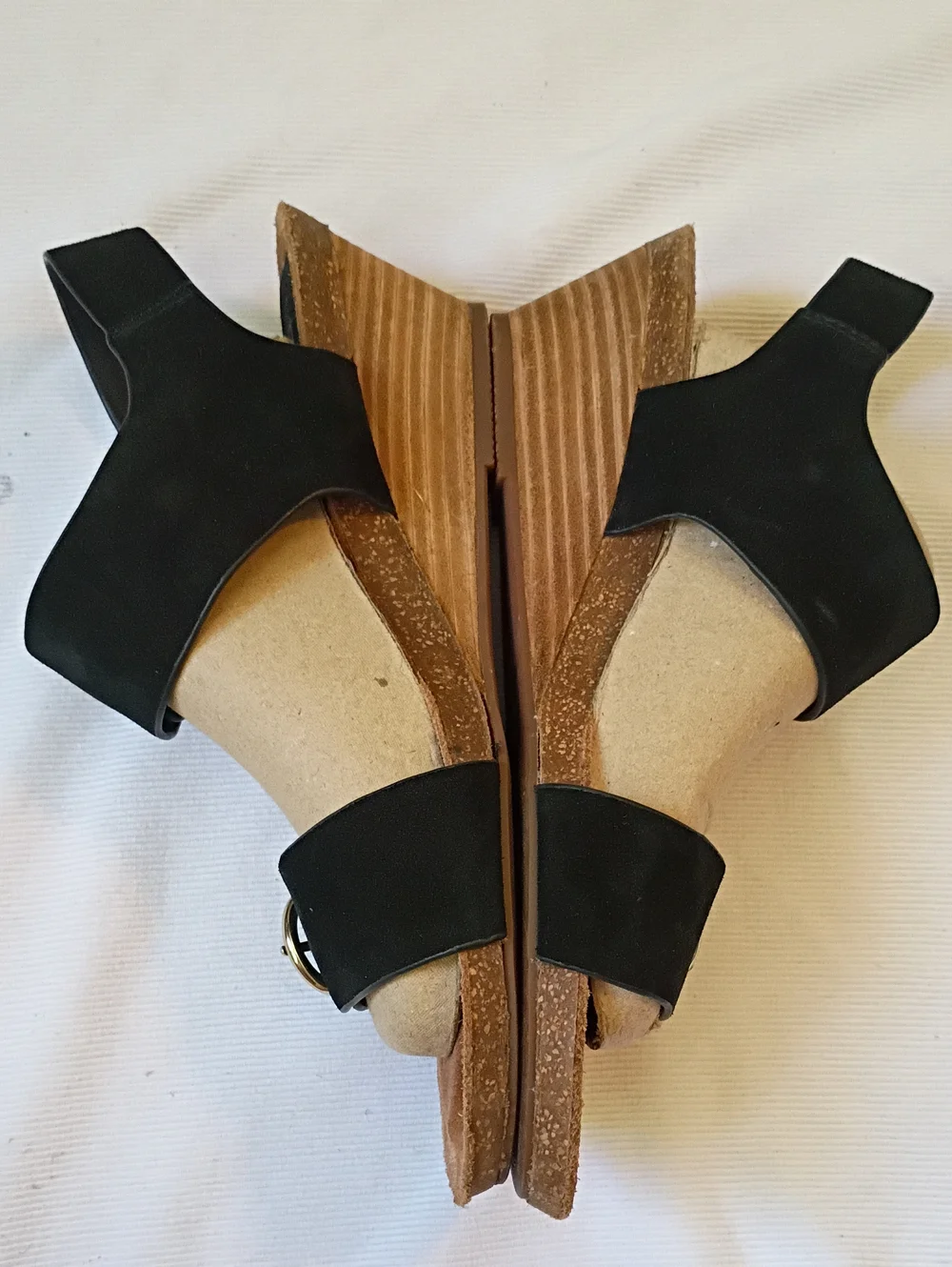 Sofft Black Wedge Black Suede Sandals